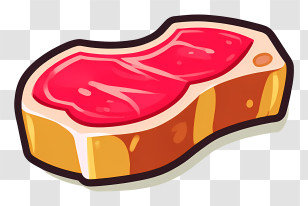 Steak Emoji - Cartoon Meat For Grilling Transparent PNG