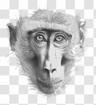 Baboon Face - Realistic Monkey Face Transparent PNG