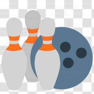Bowling Emoji - Bowling Pins And Ball Transparent PNG