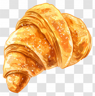 Croissant - Golden Baked Croissant Illustration Transparent PNG