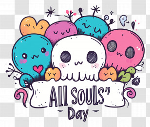 All Souls Day - Playful Cartoon Skulls Transparent PNG