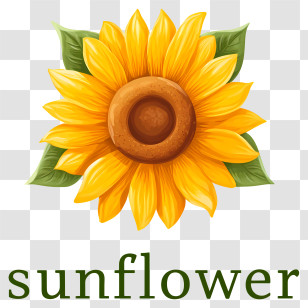 Sunflower Logo - Yellow Sunflower Illustration With Text Transparent PNG