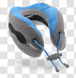 Cabeau Evolution Cool 2.0 Memory Foam Neck Travel Pillow CABEAU Best And With Raised Support Sides, Flat Back, Small Portable Bag - Earplug - Go Transparent PNG