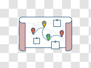 Icon - Map With Travel Pins Transparent PNG