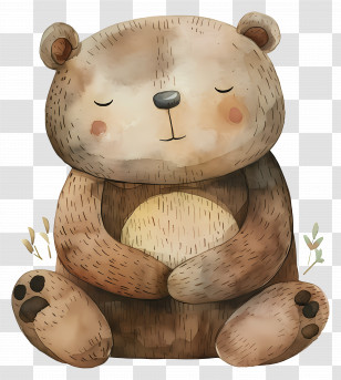 Teddy Bear - Cute Bear Sleeping Cartoon Illustration Transparent PNG