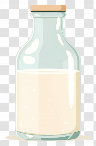 Milk Bottle - Glass Bottle Of Fresh Milk Transparent PNG