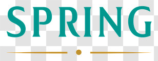 Spring Letter - Teal SPRING Text Logo Transparent PNG