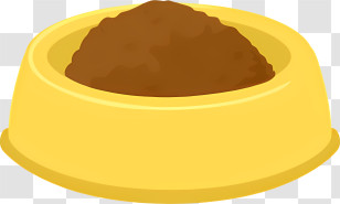 Icon - Yellow Dog Food Bowl Transparent PNG