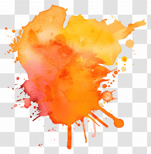 Orange Watercolor Stain - Orange Watercolor Splash Artwork Transparent PNG
