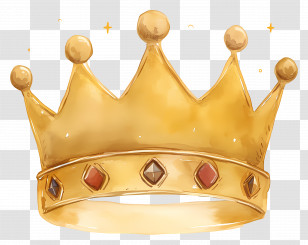 Golden Crown - Golden Jewel-adorned Crown Illustration Transparent PNG