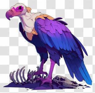 Cartoon Vulture - Vulture With Bones Transparent PNG