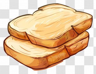Bread - Golden Toast Slices Illustration Transparent PNG
