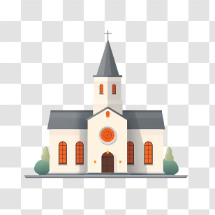 Church - Illustration Of A Stylized Church Building Transparent PNG