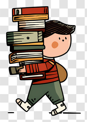 Kindergarten Boy Carrying Books - Boy Carrying Books Transparent PNG