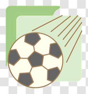 Cartoon - Soccer Ball With Green Background Transparent PNG