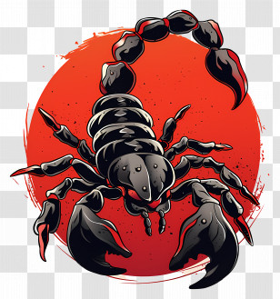 Scorpion Tattoo - Scorpion With Red Background Transparent PNG