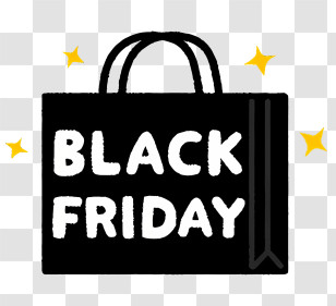 Black Friday - Black Friday Shopping Bag Design With Text Transparent PNG