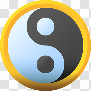Yin Yang - Yin-Yang Symbol With Gold Frame Transparent PNG