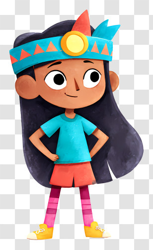 Isabella Alvarado - Playful Girl With Colorful Headband Transparent PNG