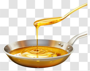 Cooking Oil - Honey Drizzling Into A Frying Pan Transparent PNG