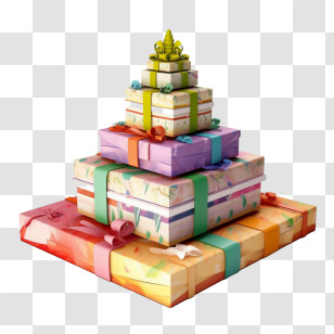 Christmas Gift Tree
 - Stacked Gift Boxes With Ribbons Transparent PNG