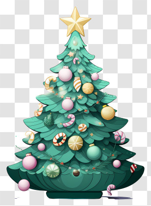 Green Christmas Tree - Beautiful Decorated Christmas Tree For The Holiday Season Transparent PNG