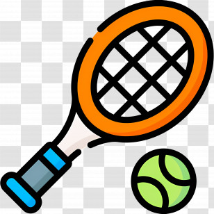 Tennis Racket - Tennis Racket And Ball Illustration Transparent PNG