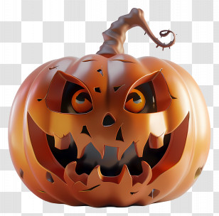 Animated Halloween Pumpkin - Evil Carved Pumpkin For Halloween Transparent PNG