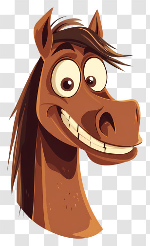 Funny Horse - Smiling Cartoon Horse Transparent PNG