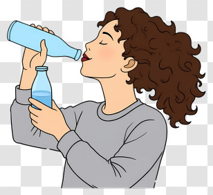 Woman Drinking Water - Woman Drinking Water Transparent PNG