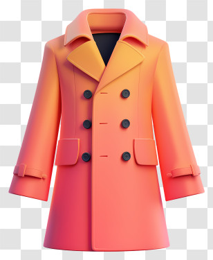 Overcoat - Stylish Gradient Winter Coat Transparent PNG