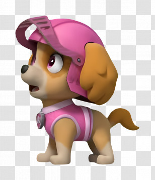 Paw Patrol - Cartoon Dog With Pink Helmet Transparent PNG