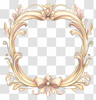Ribbon Border - Ornate Floral Frame With Elegant Design Transparent PNG
