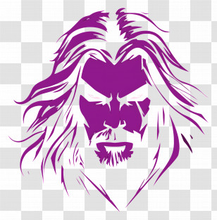Purple - Man With Long Hair Illustration Transparent PNG