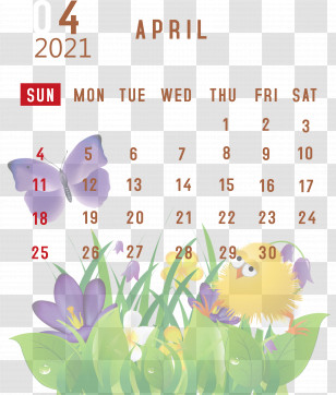 April 2021 Printable Calendar April 2021 Calendar 2021 Calendar Transparent PNG