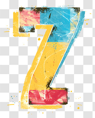 Number 7 - Colorful Artistic Number 7 Transparent PNG