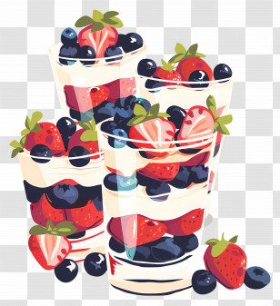 Parfaits - Berry Parfait Dessert Transparent PNG