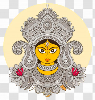 Navratri - Illustration Of Goddess Durga For Cultural Festival Transparent PNG