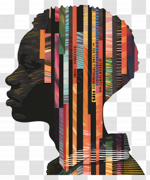 Juneteenth - Colorful Silhouette Art With Stripes Transparent PNG