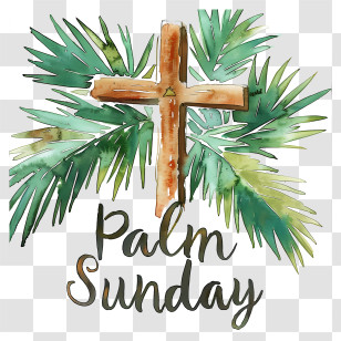 Palm Sunday - Palm Sunday Cross With Palm Leaves Transparent PNG