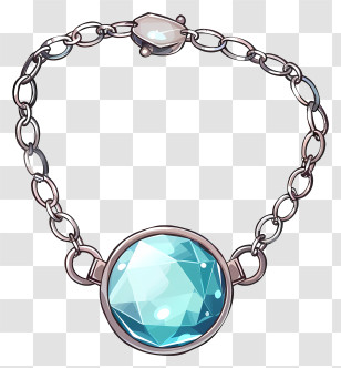 Simple Necklace - Elegant Bracelet With Blue Gem Transparent PNG
