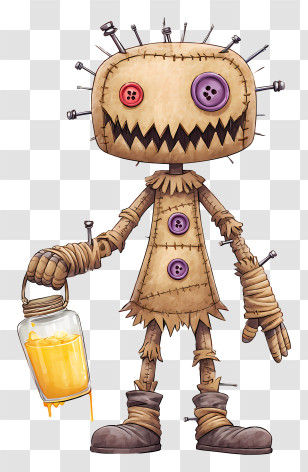 Stitched Voodoo Doll - Stitched Rag Doll Voodoo Character Transparent PNG