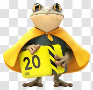 Cartoon Frog - Frog With Yellow Cape Transparent PNG