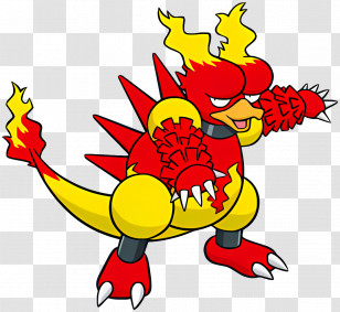 Magmar - Fire Creature With Flames Transparent PNG