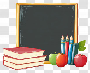 School Frame - Educational Setup With Blackboard And Accessories Transparent PNG