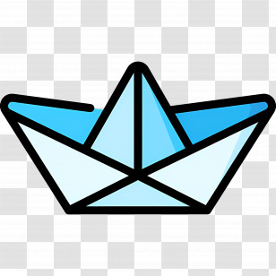 Paper Boat - Blue Origami Paper Boat Illustration Transparent PNG