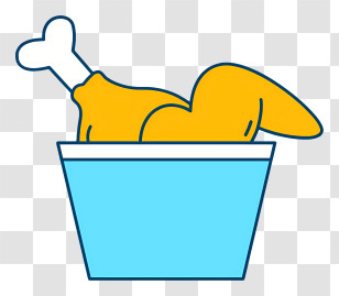 Chicken Bones - Bucket Of Fried Chicken Transparent PNG