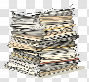 Stack Of Papers - Pile Of Unorganized Papers Illustration Transparent PNG