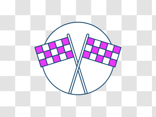 Crossed Flags - Checkered Racing Flags In Circle Transparent PNG
