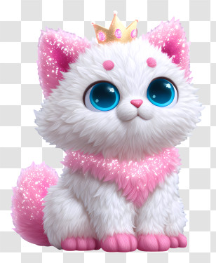 Kitten Pet - Cute Cat With A Crown Transparent PNG